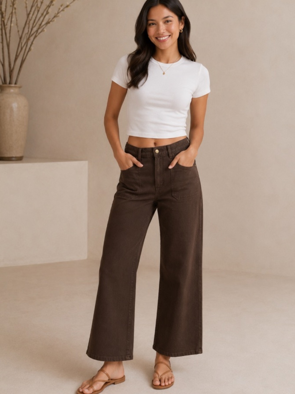 Just USA Brown High-Waist Cargo Pants (NWT) 14/32